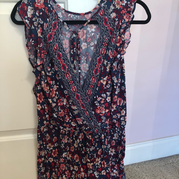 Loft Petite Rose Garden Flutter Sleeve Romper - Picture 3 of 6